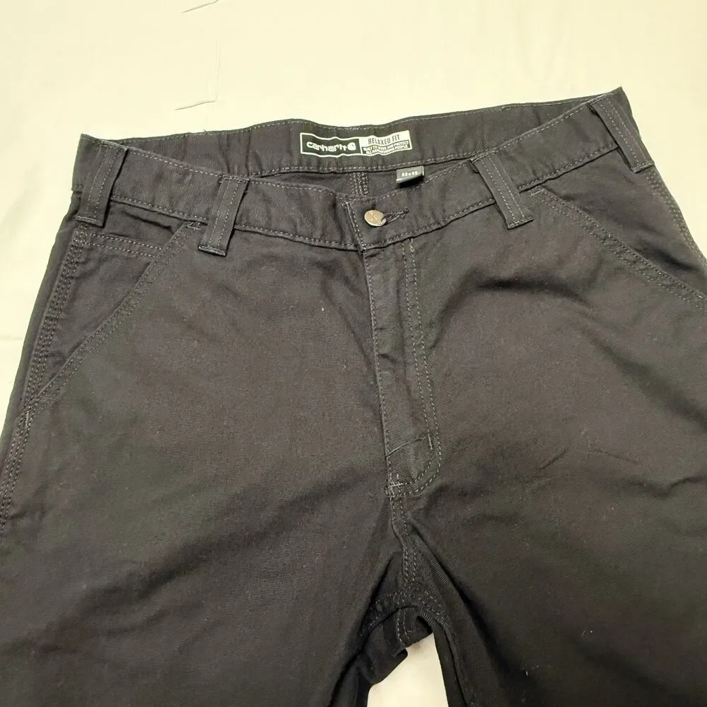 Men’s Carhartt BN2291 Black Jeans 33X31 100% Cotton Made In USA Straight Leg